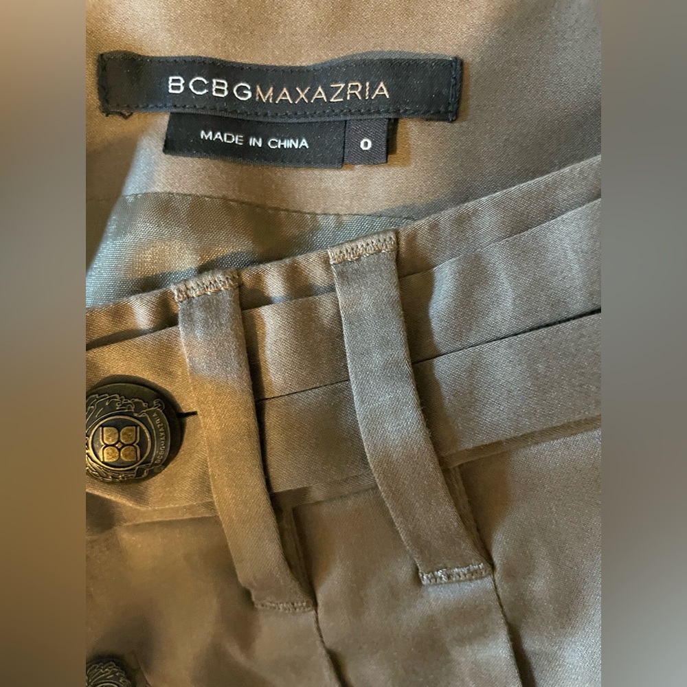 BCBGMAXAZRIA Double-Breasted Button Front Brown Mini Skirt - Picture 5 of 7